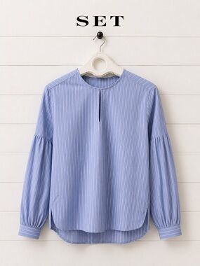 SET – Striped Cotton Blouse – Size US 8 / EU 38